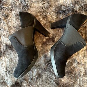 Geox Black Suede Heels